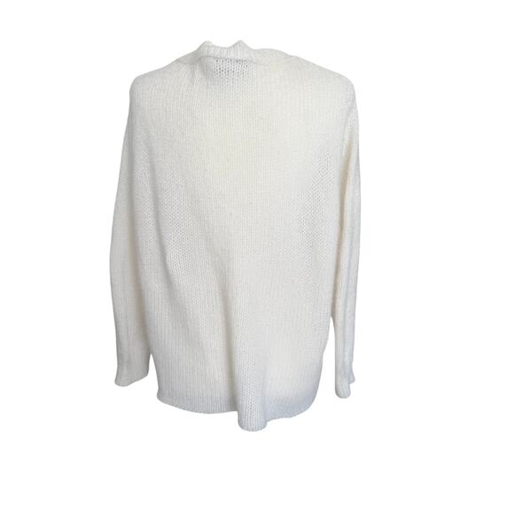 WOODEN SHIPS Open Knit White "Peace" Crew Neck Sweater in S/M - Picture 3 of 6